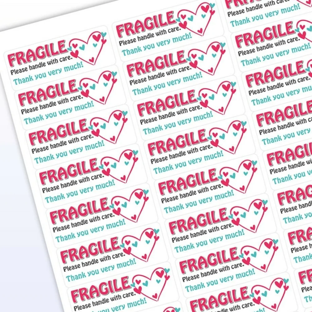 120 Hearts Fragile Stickers MATTE PAPER
